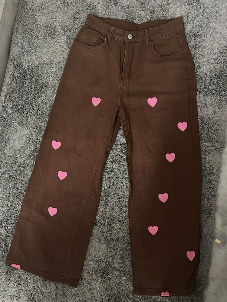 Brown Heart Jeans