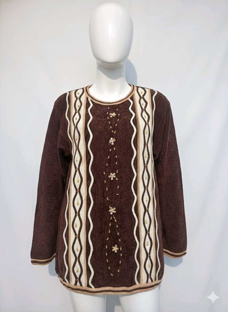 Vintage Brown Knit Sweater 🤎