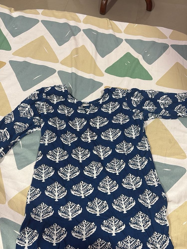 Printed Blue Kurta