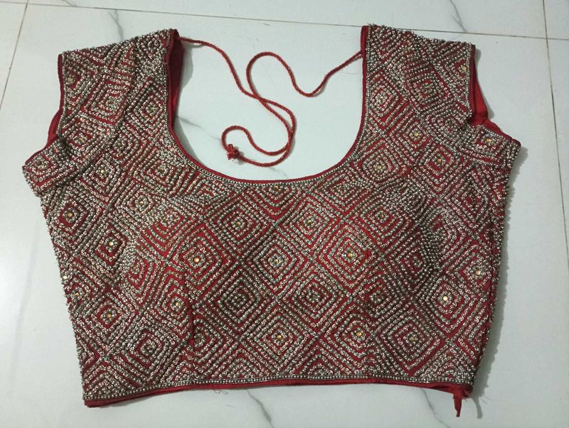 Red Beaded Blouse