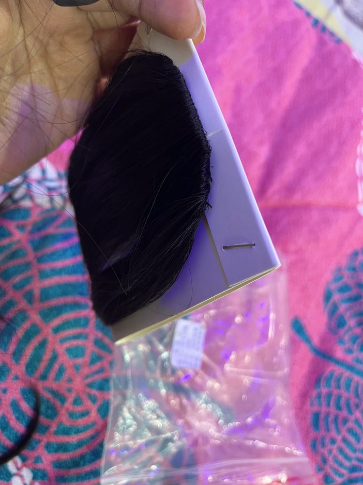 Hair Topper with Clip in Curtain bangs!