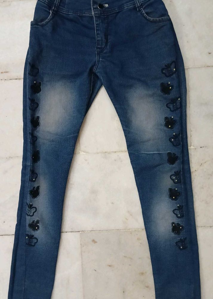 Butterfly Embellished Jeans