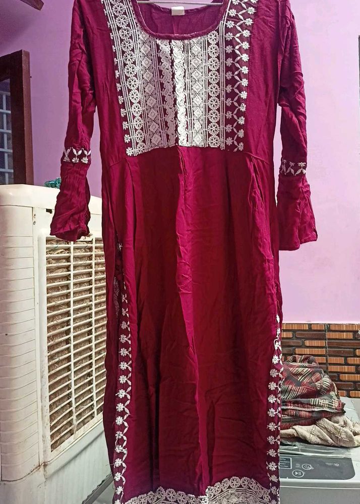 Wine Color Naira Suit