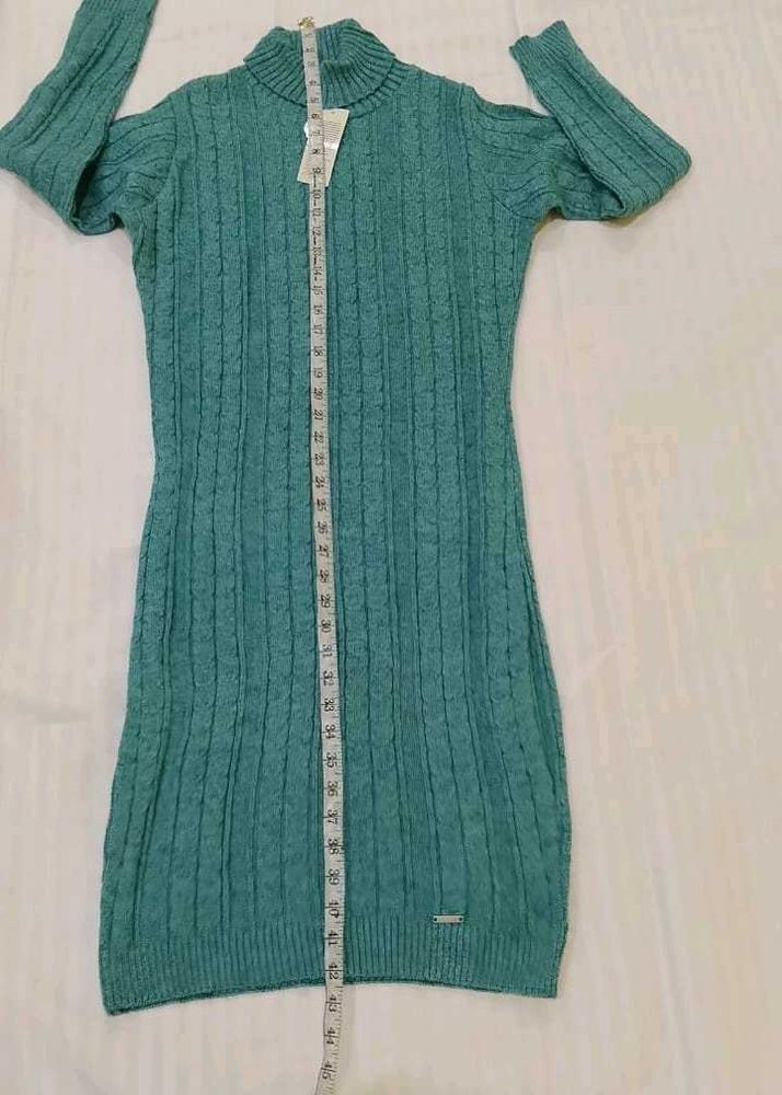Turquoise Knit Sweater Dress 36-42