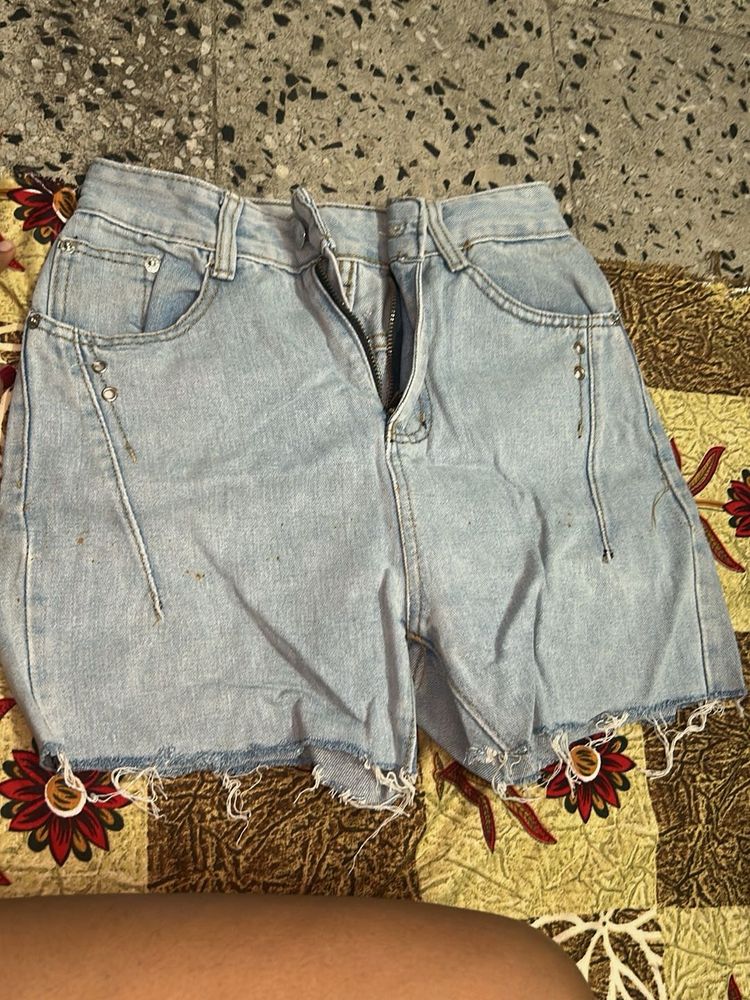 Light Wash Denim Shorts
