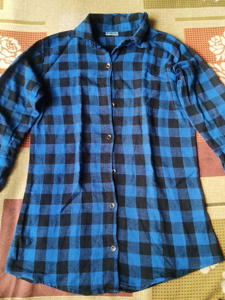 Blue &amp; Black Checkered Shirt
