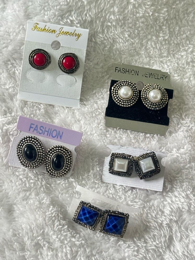 Oxidised Earrings (pack of 5)