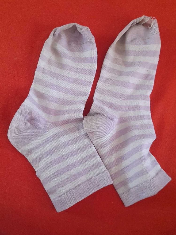 Striped Lavender Socks