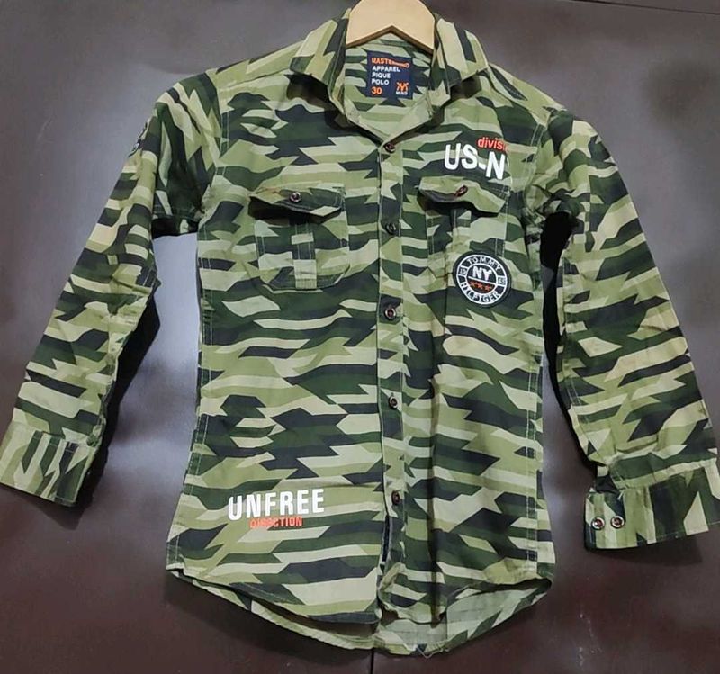 Olive Color Shirt For 4- 5 Year Boy, Chest 28