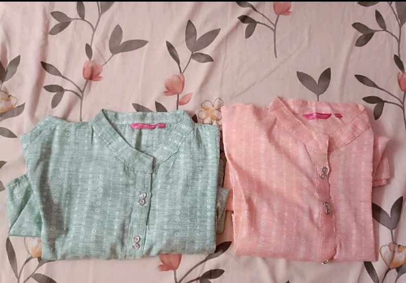 Pretty Pastel Kurtas - Set of Two