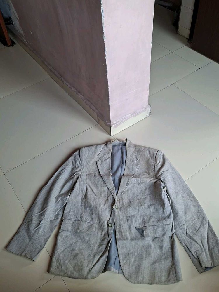 Men Silver Blazer