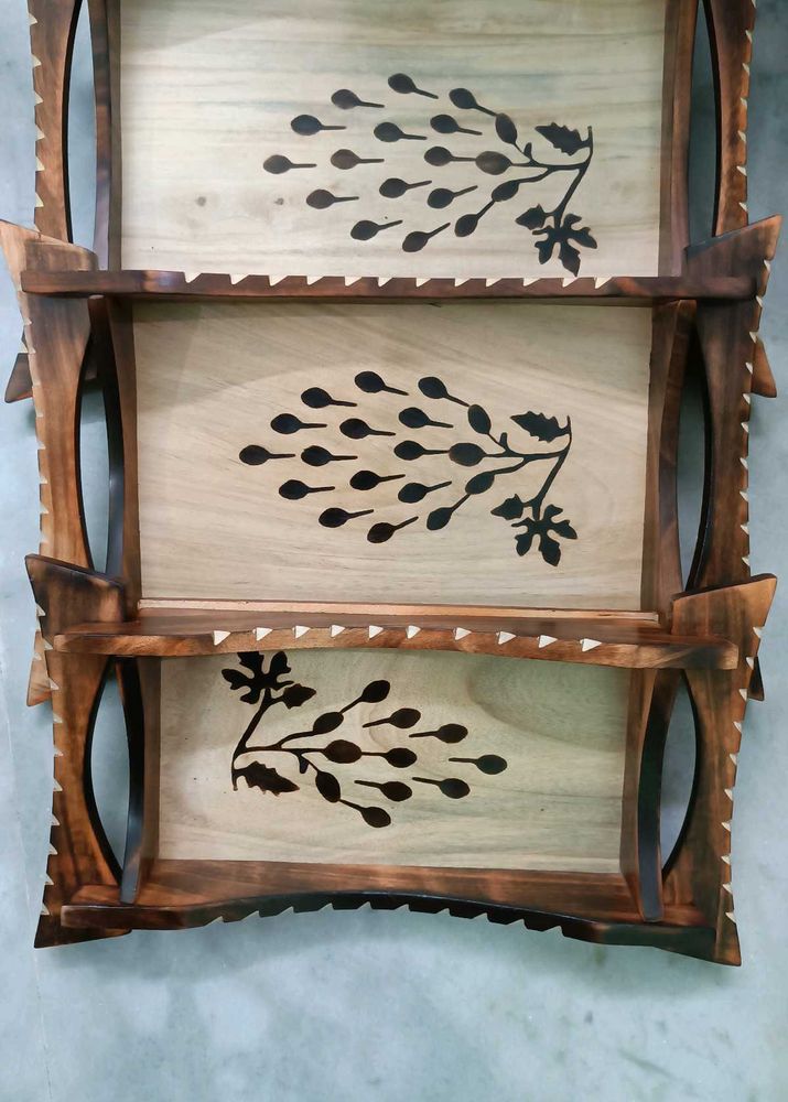 New Designer Wooden Tray Set