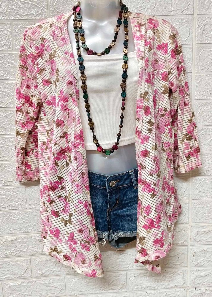 Tops &amp; Dresses For Rs.99/ Floral Pink Cardigan