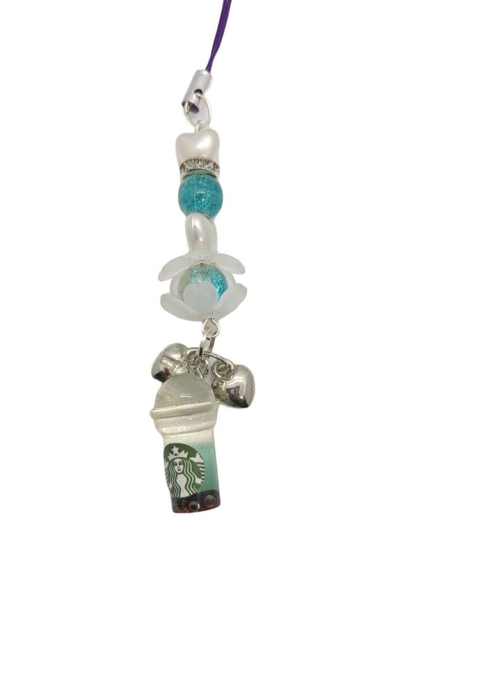 Starbucks Drink Beaded Phone Charm