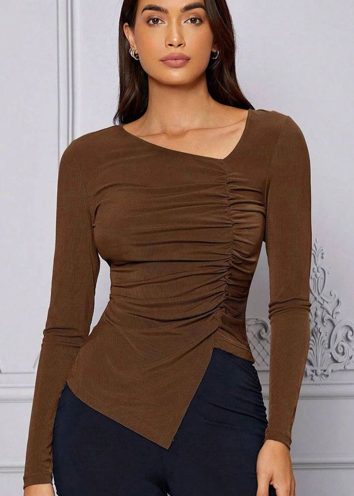 Stylecast Chic Brown Asymmetric Top