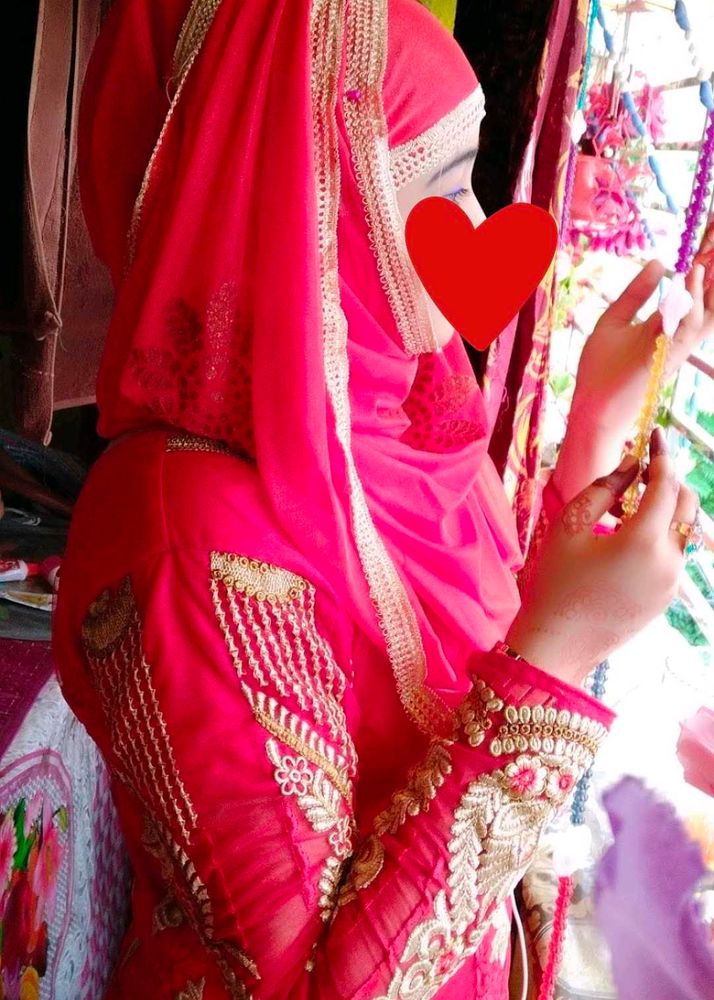 Red Embroidered Kurti Set With Dupatta And Salwar