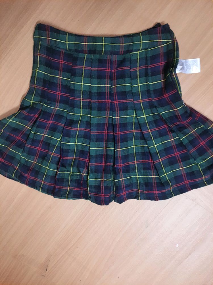 Korean Cute Miniskirt Checked Pattern
