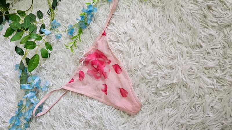 Floral Pink Thong