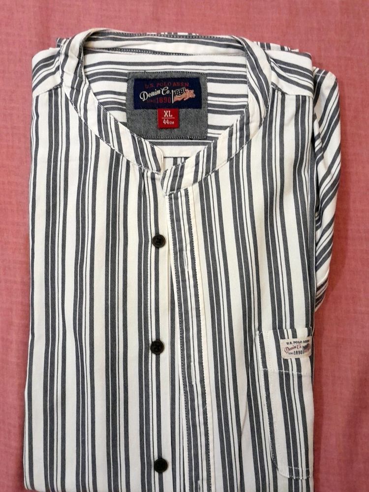 Mens Shirt White &amp; Grey