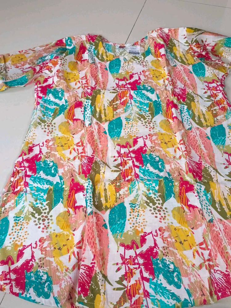 Colorful Leaf Print Cord Set