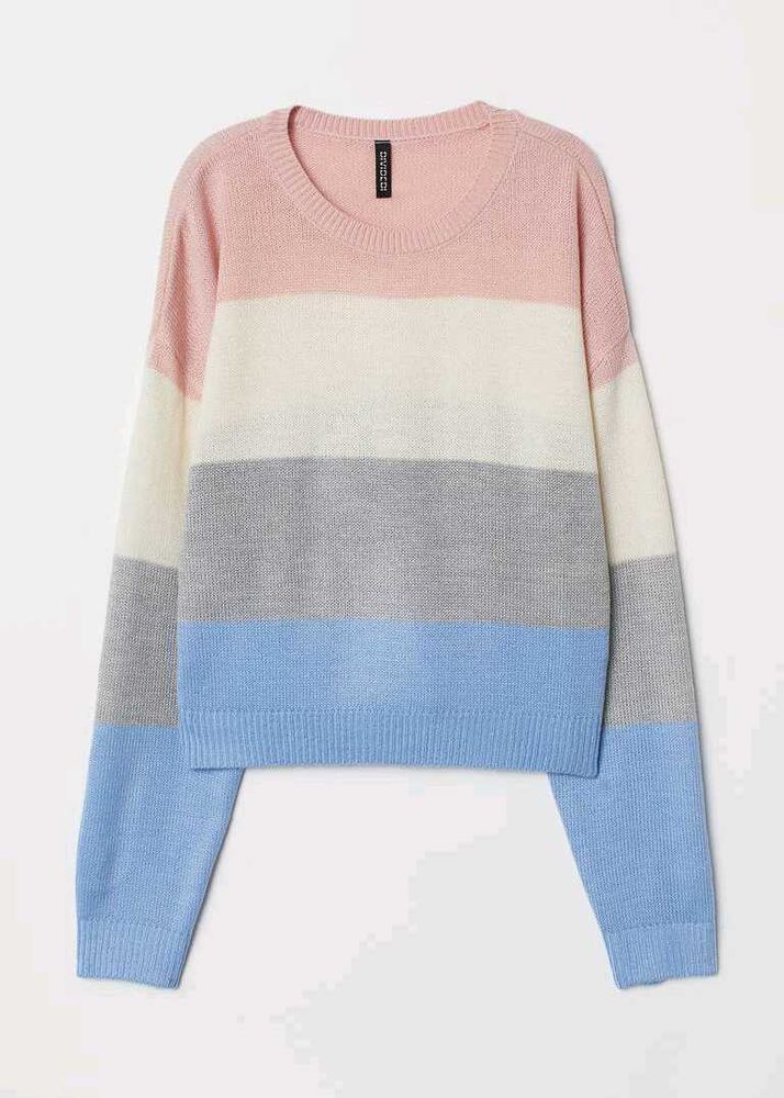 H&amp;m Pastel Colorblock Knit Sweater