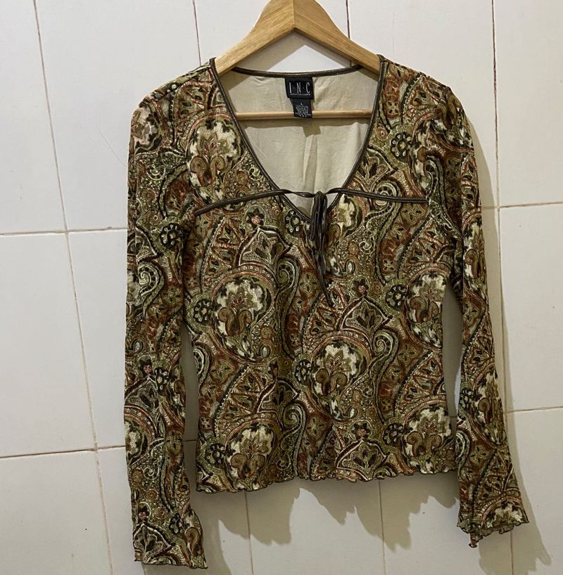 Paisley Print Top