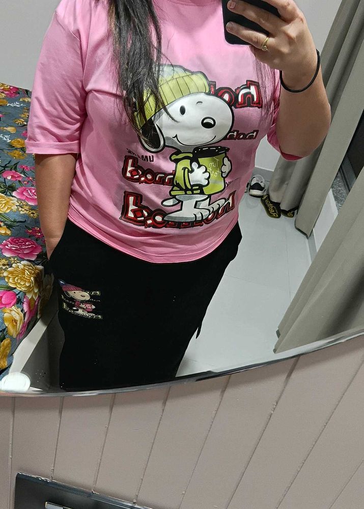 Cute Snoopy Graphic Tee COORDSET