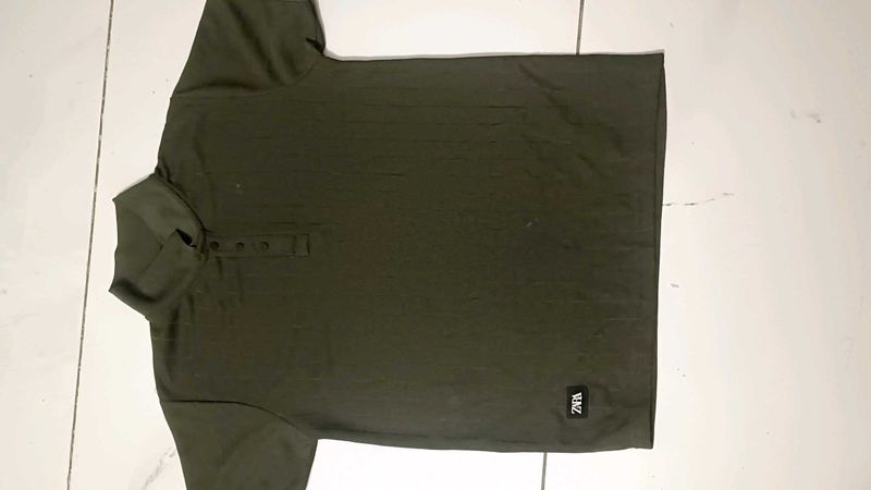 Zara Olive ♠️Green Polo Shirt ✨- Men&#39;s Size M