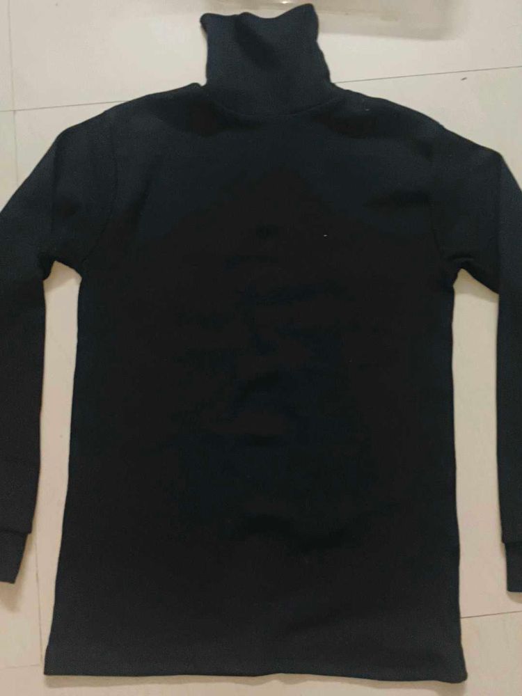 Black Turtleneck Long Sleeve Top