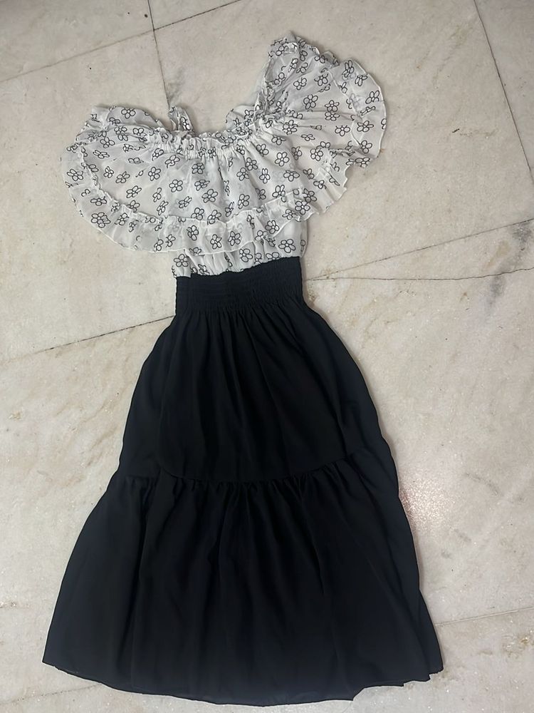 White black Western Dress