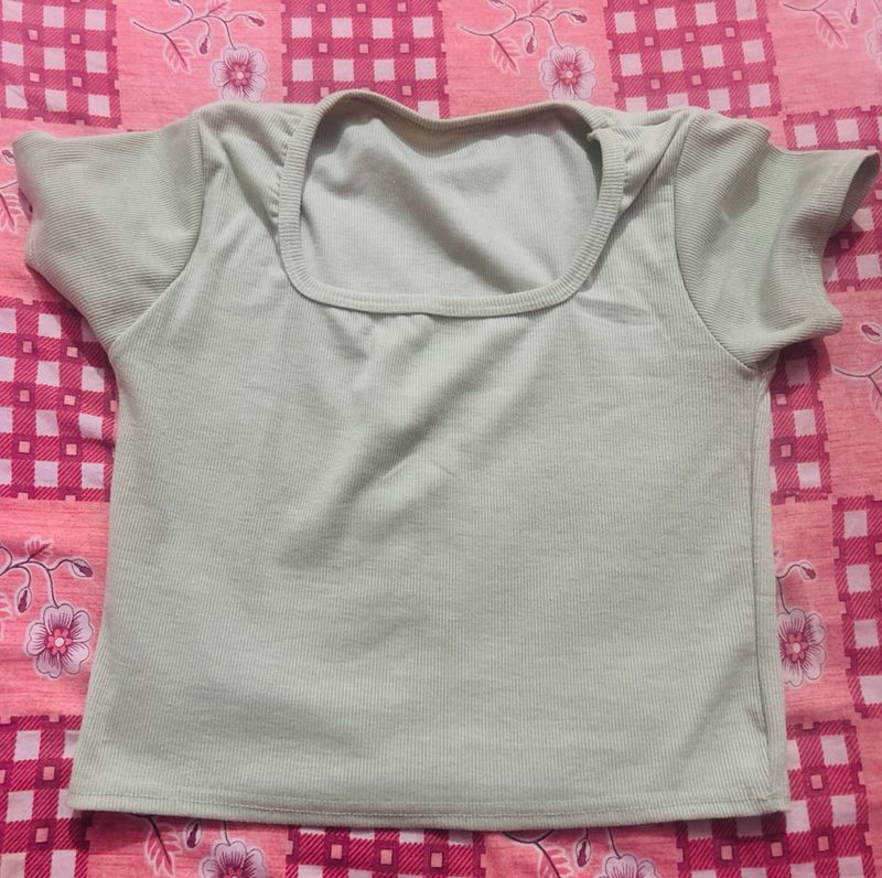 Cute Square Neck Crop Top