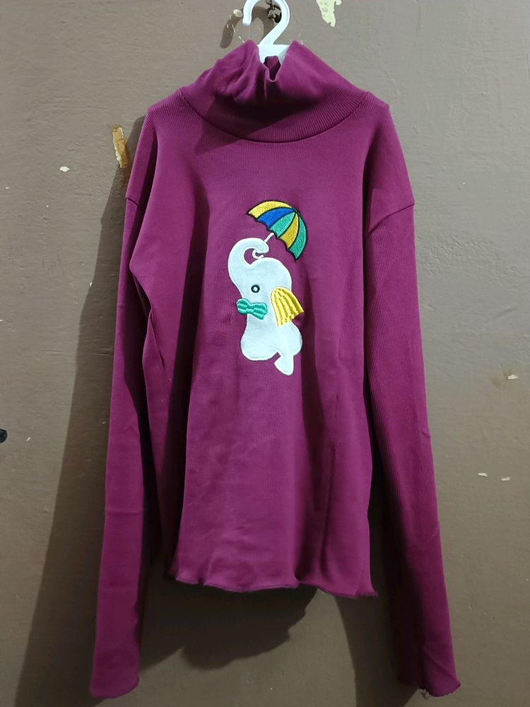 Purple Elephant Turtleneck