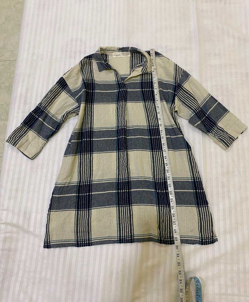 Checked Flannel Tunic Top