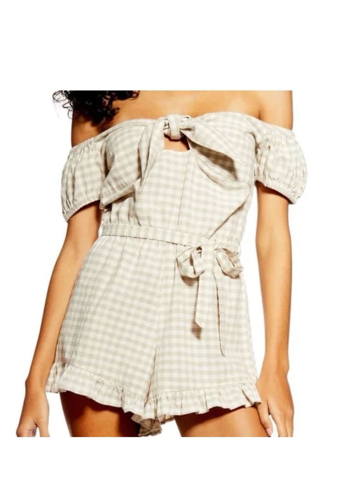 Topshop Women’s Beige Playsuit