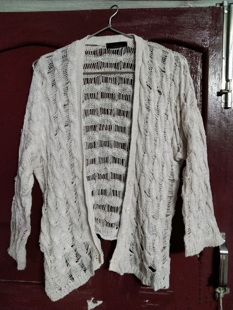 Crochet Shrug Top - White