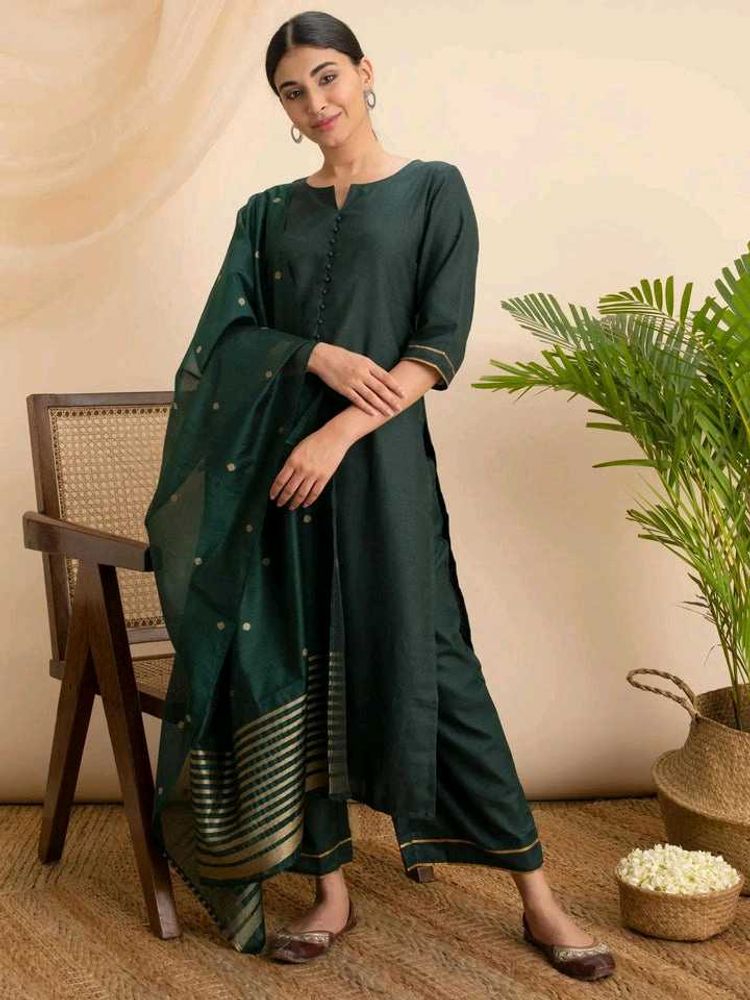 Green Kurti  Dupatta Set