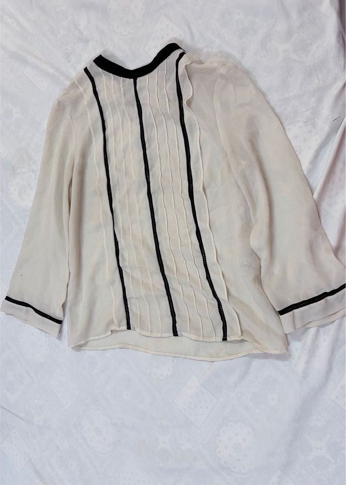 Zara Elegant Sheer Blouse