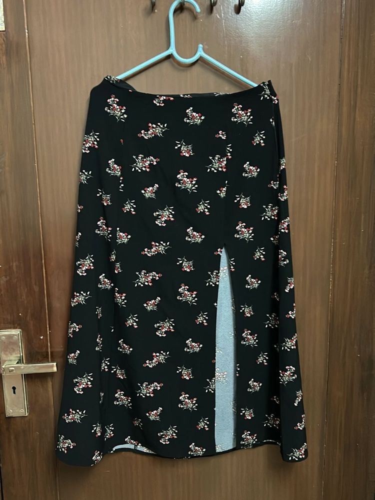 Floral Print Midi Skirt