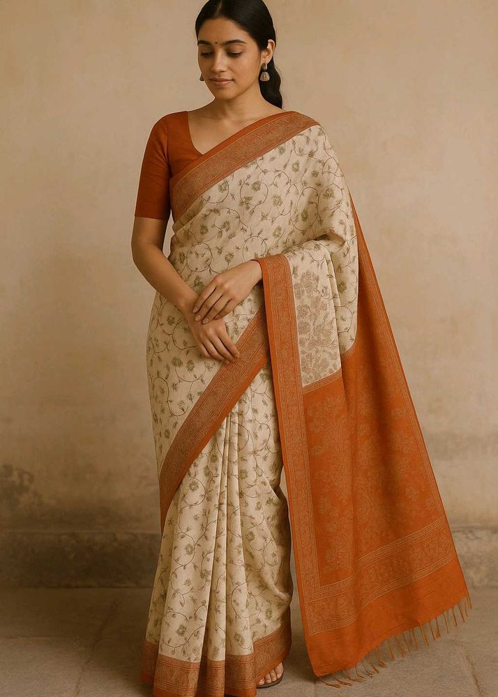 Elegant Floral Print Saree