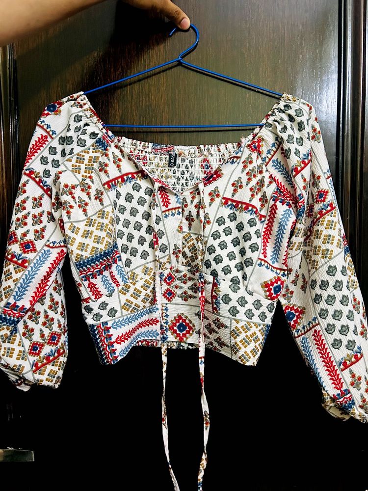 Boho Print Crop Top