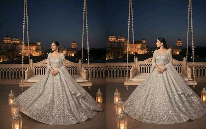 Stunning Silver Bridal Lehenga Choli