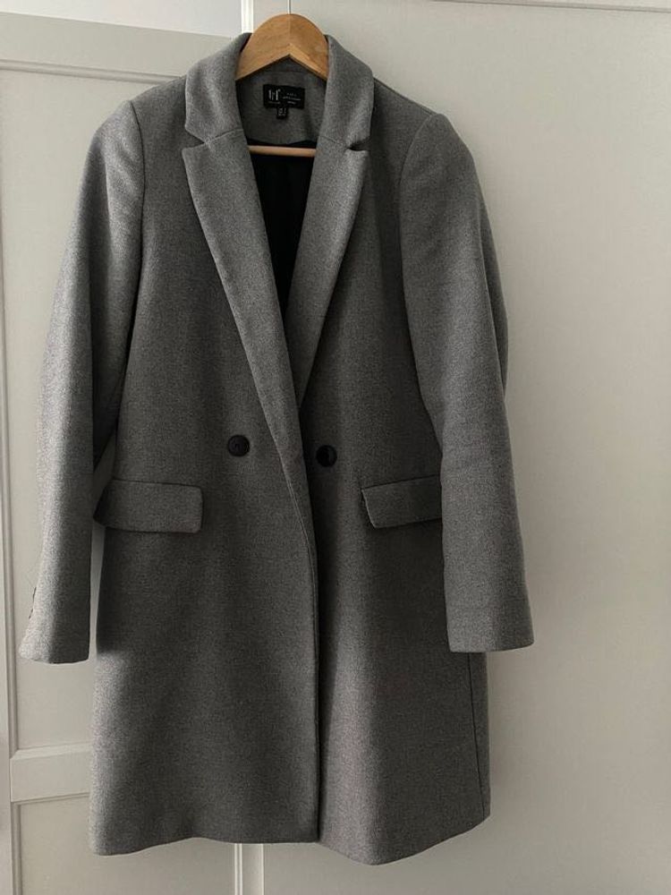Zara Gray Wool Blend Coat