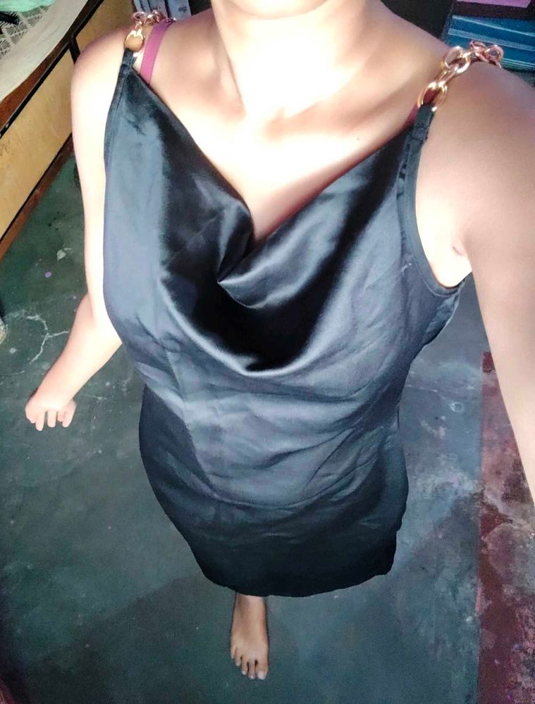 Sleek Black Slip Dress