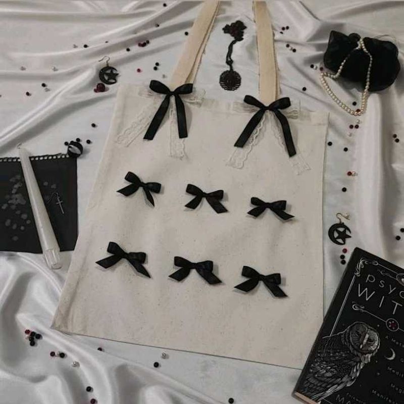 Ribbon Bow Tote Bags