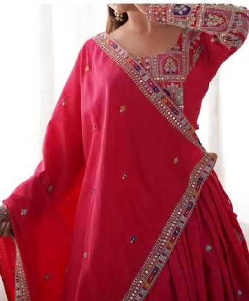 Elegant Pink Ethnic Lehnga with Embroidery