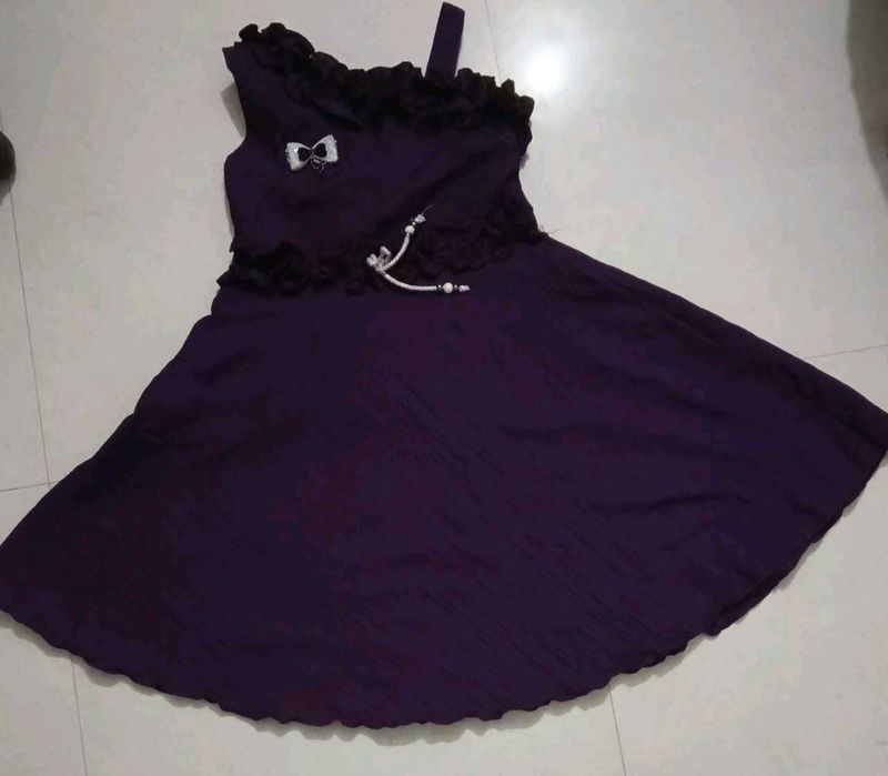Purple One-Shoulder Party Dress
