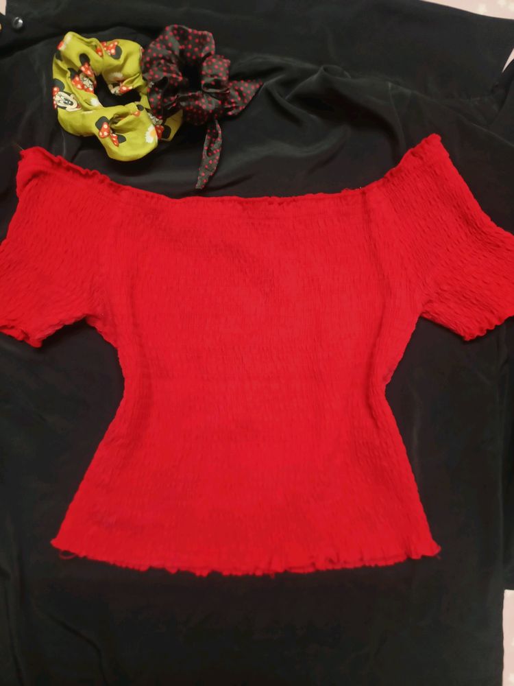 Bardot Red 🍒 Hot Top