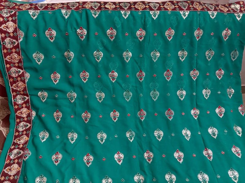 embroidery saree with blouse