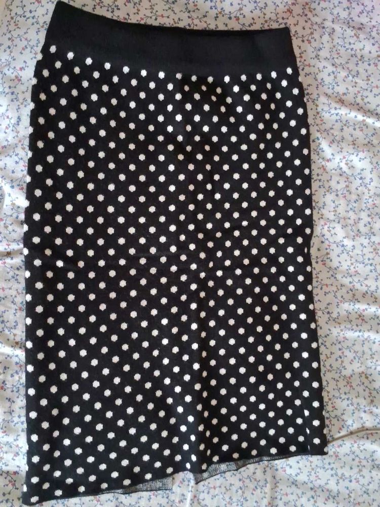 Polka Dotted Black Skirt