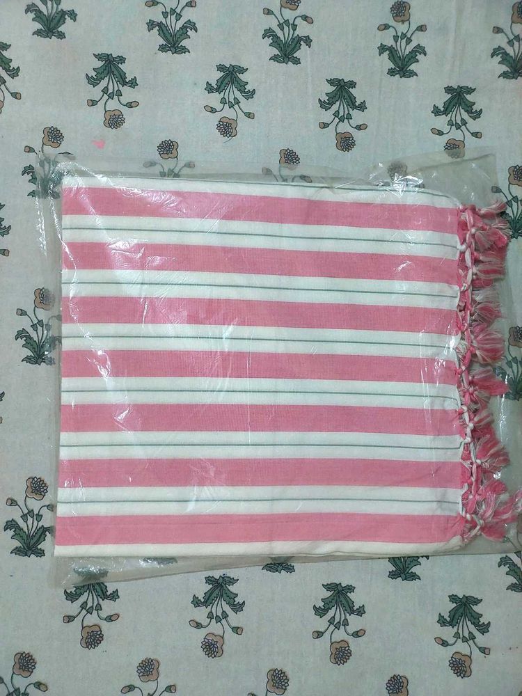 Striped Bhagalpuri Chadar Topsheet Bed Sheet
